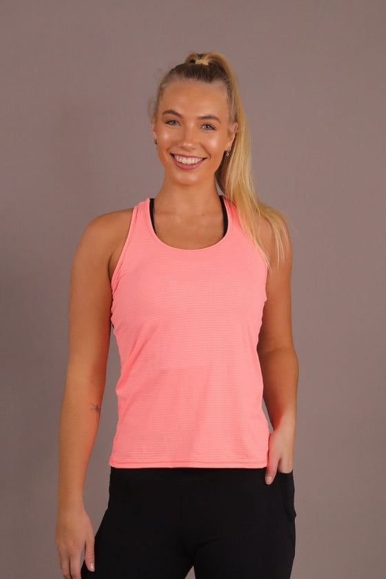 Energy Racerback Singlet - Neon Peach - RunFaster