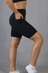 High Waist Long Shorts - Black - RunFaster