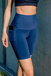 High Waist Long Shorts - Ink - RunFaster