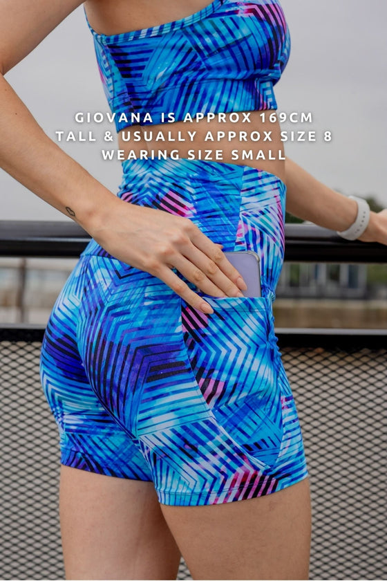 High Waist Mid Shorts - Skyscraper - RunFaster