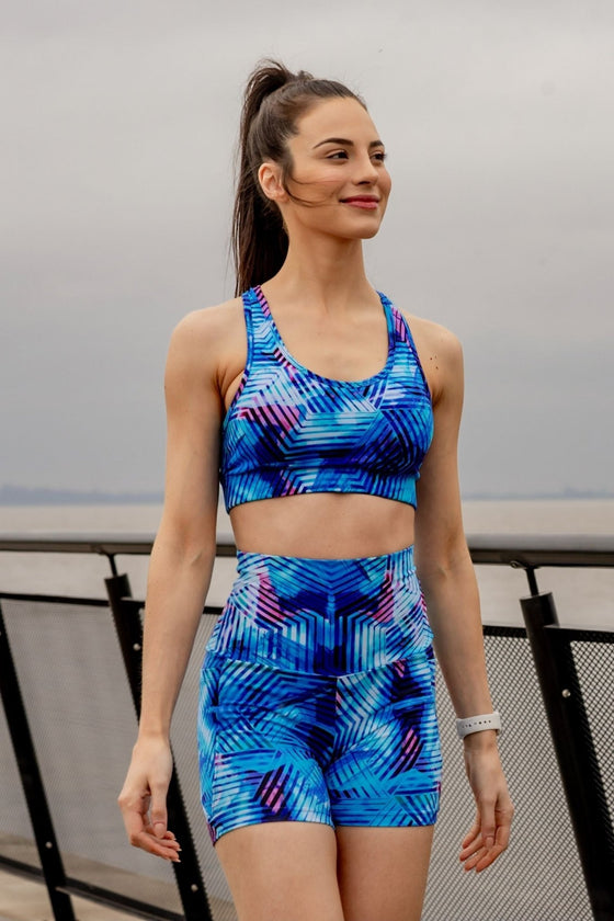 High Waist Mid Shorts - Skyscraper - RunFaster