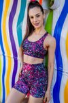 High Waist Mid Shorts - Starry Nights - RunFaster