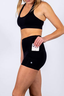  High Waist Short Shorts - Black - RunFaster