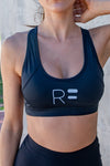 Keyhole Sports Bra - Black - RunFaster