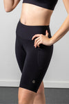 Mid Waist Long Shorts - Black - RunFaster