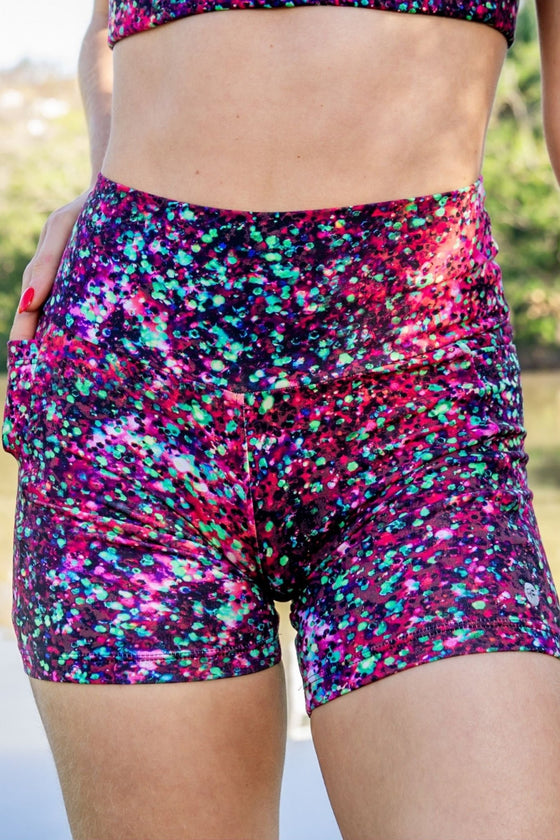 Mid Waist Mid Shorts - Starry Nights - RunFaster