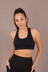 Racerback Sports Bra - Black - RunFaster